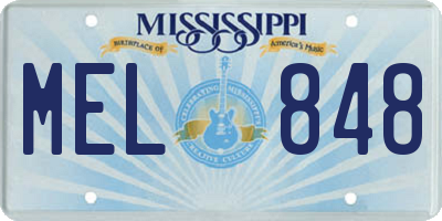 MS license plate MEL848