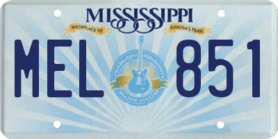 MS license plate MEL851