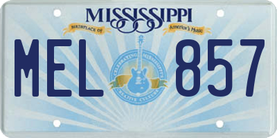 MS license plate MEL857
