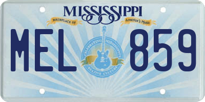 MS license plate MEL859