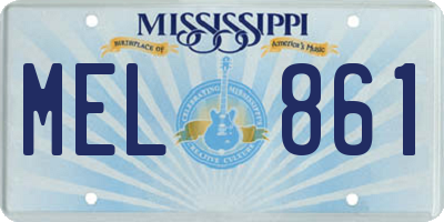 MS license plate MEL861