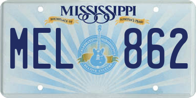 MS license plate MEL862