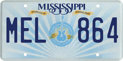 MS license plate MEL864