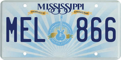 MS license plate MEL866