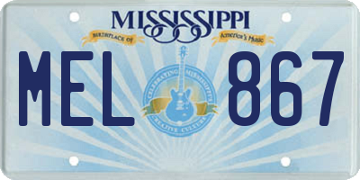 MS license plate MEL867