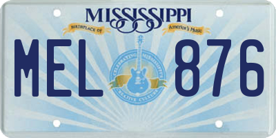 MS license plate MEL876