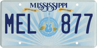 MS license plate MEL877