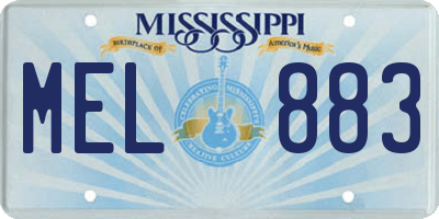 MS license plate MEL883