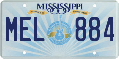 MS license plate MEL884