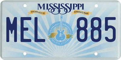 MS license plate MEL885
