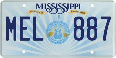 MS license plate MEL887
