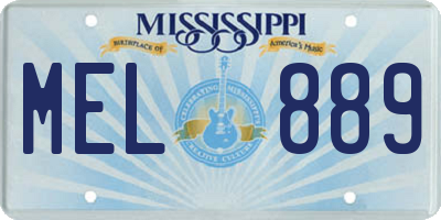 MS license plate MEL889