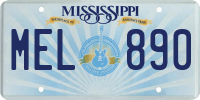 MS license plate MEL890