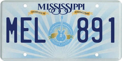MS license plate MEL891