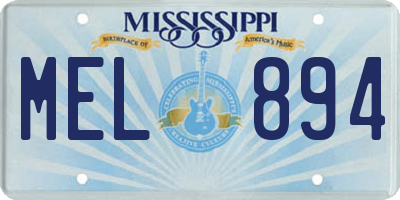 MS license plate MEL894