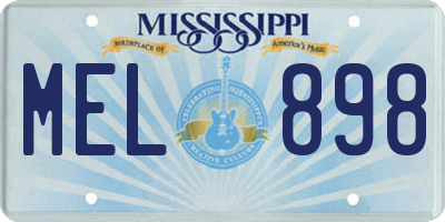 MS license plate MEL898