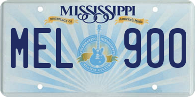 MS license plate MEL900