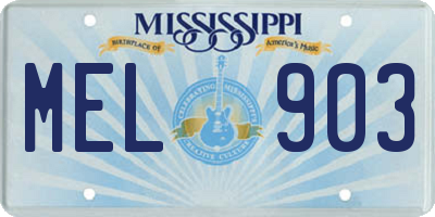 MS license plate MEL903