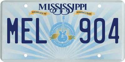 MS license plate MEL904