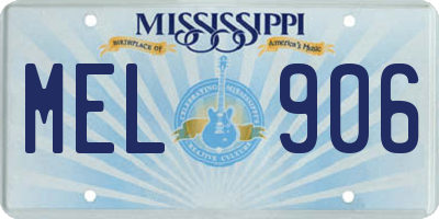 MS license plate MEL906