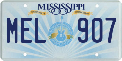MS license plate MEL907