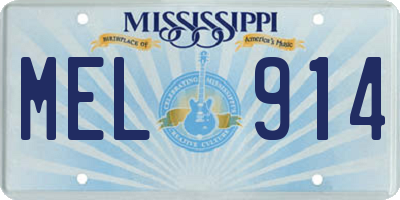 MS license plate MEL914