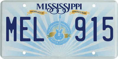 MS license plate MEL915