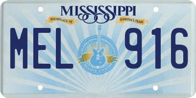 MS license plate MEL916