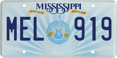 MS license plate MEL919