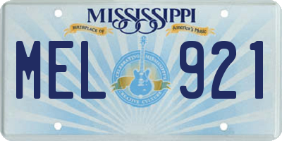MS license plate MEL921