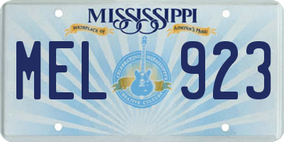 MS license plate MEL923