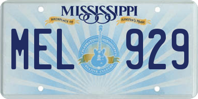 MS license plate MEL929