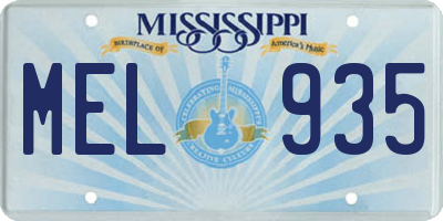 MS license plate MEL935