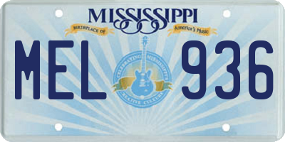MS license plate MEL936