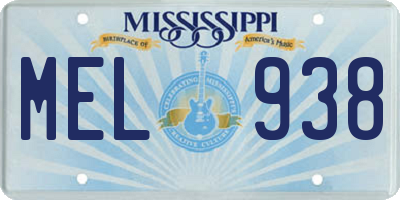 MS license plate MEL938