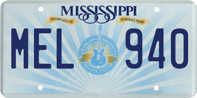 MS license plate MEL940