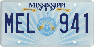 MS license plate MEL941