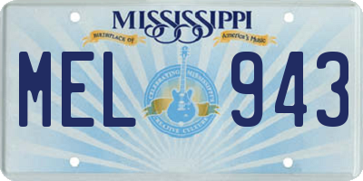 MS license plate MEL943