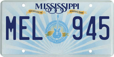 MS license plate MEL945