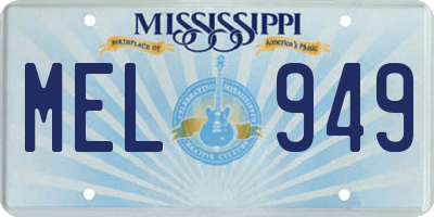 MS license plate MEL949