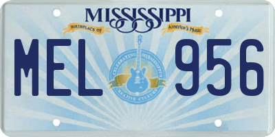 MS license plate MEL956