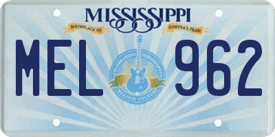 MS license plate MEL962