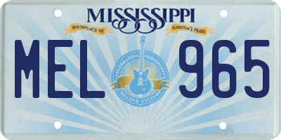 MS license plate MEL965