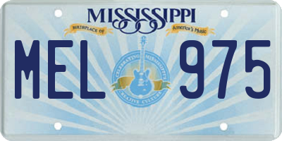 MS license plate MEL975