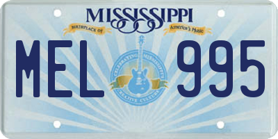 MS license plate MEL995