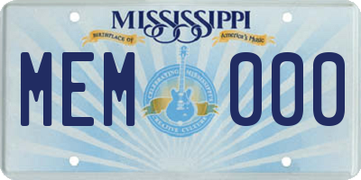 MS license plate MEM000