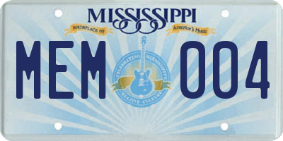 MS license plate MEM004