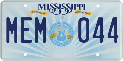 MS license plate MEM044