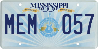 MS license plate MEM057