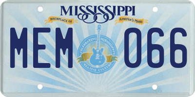 MS license plate MEM066